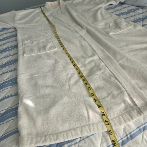 Just For Women White Cotton Terry Spa Robe - 1X/2X - Picture 5 of 13